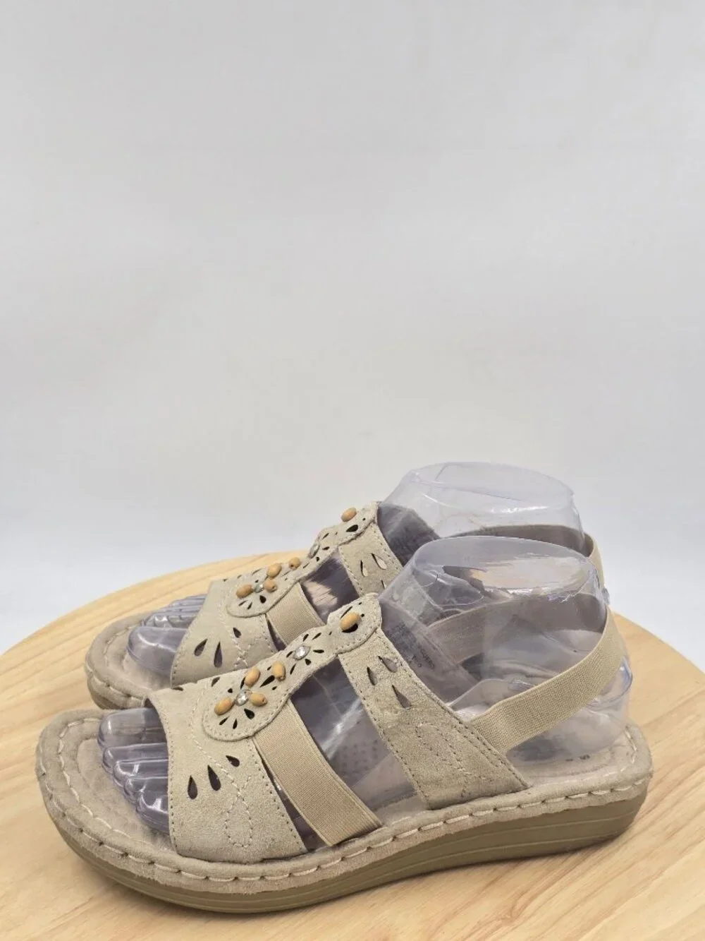 Earth Spirit Womens Slingback Beaded Sandals sz 7.5